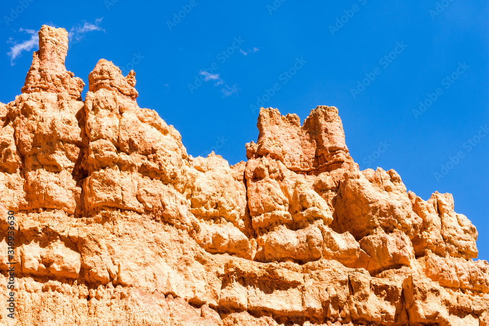Fototapeta premium Rock formations at Bryce Canyon National Park on the way down on Navajo Loop trail - Utah, USA
