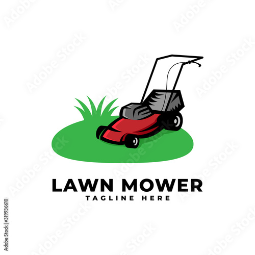 Lawn Mower Logo Vector Icon Illustration