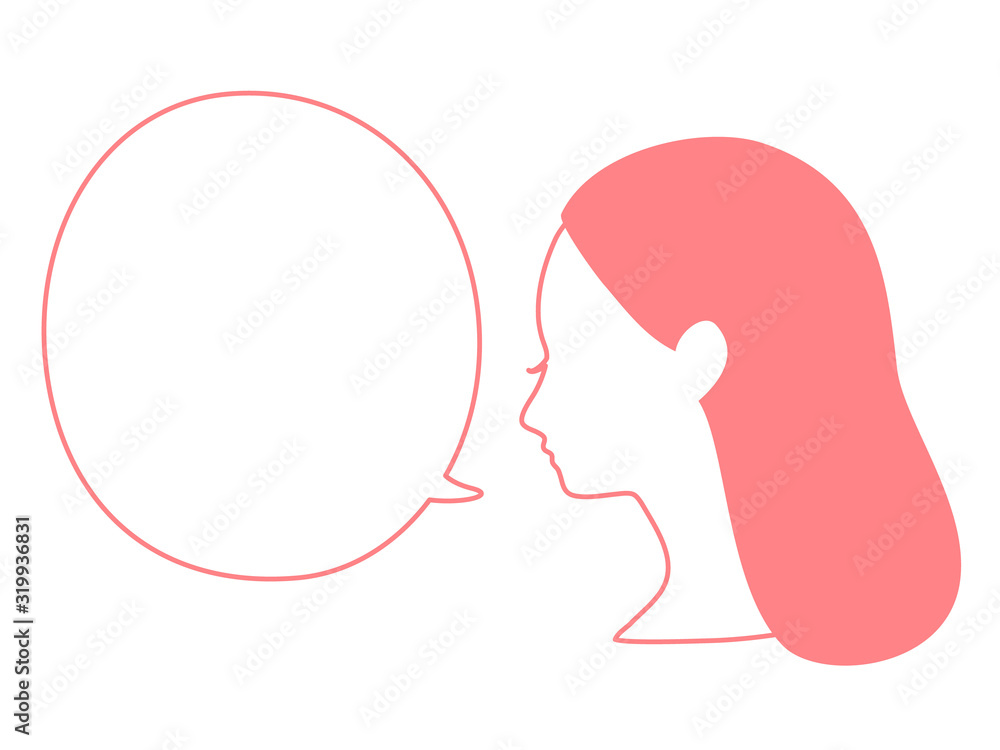 woman profile and speech bubble woman profile and speech bubble