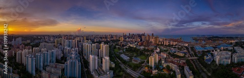 Singapore Tanjong Pagar 25 May/2019 Sunset at HDB Jalan Bukit Merah overlooking to the west of Singapore photo