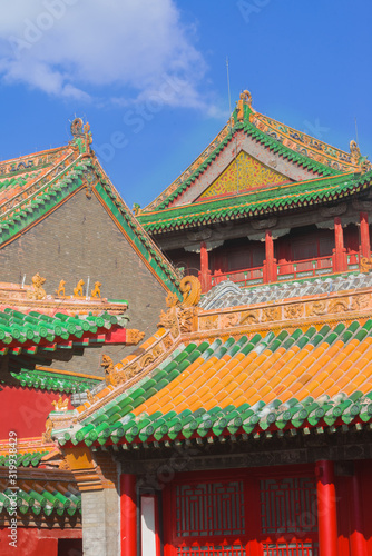 Close-up of the Forbidden City building in Shenyang, Liaoning