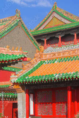 Close-up of the Forbidden City building in Shenyang, Liaoning