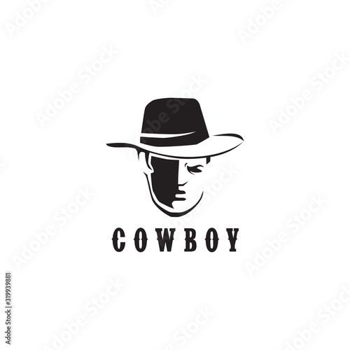 Cowboy logo design vector template