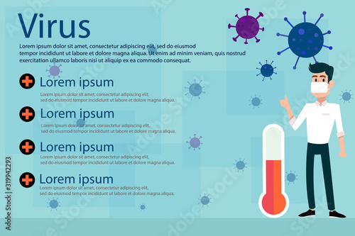 concept design vector illustration of infographic of bacterial viruses