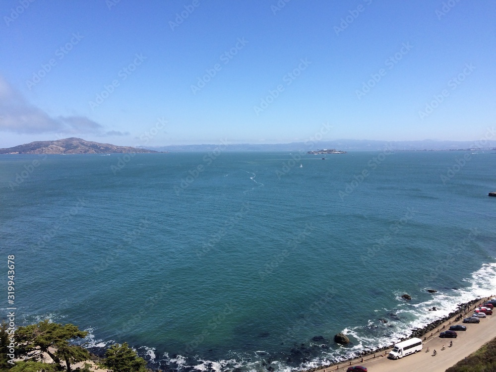 San Francisco Bay, view from the Golden Gate Bridge, San Francisco, CA