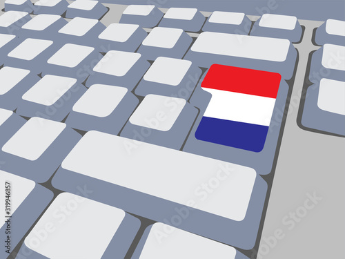 Keyboard with Nederland flag,social network concept,vector illustration