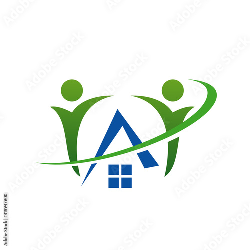 nursing home logo design home care elderly logo vector illustrations