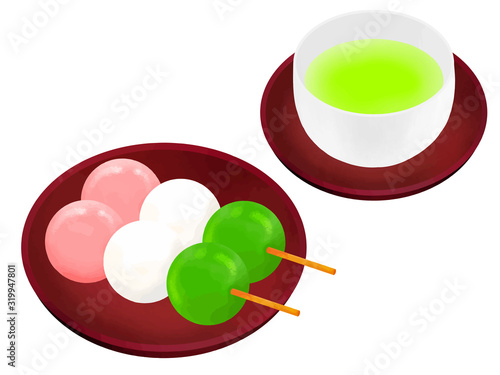 三色団子　お茶