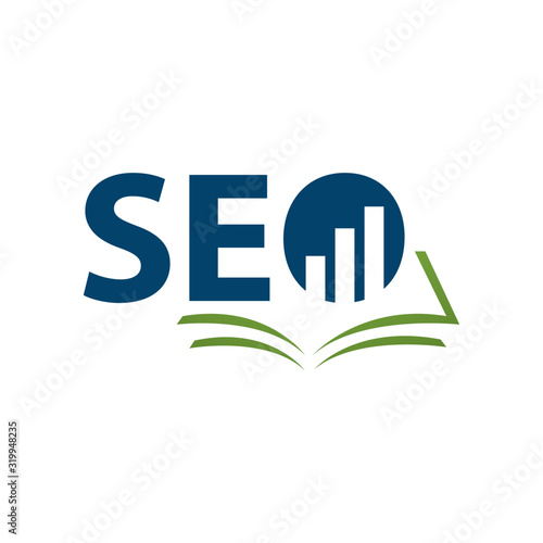 Search engine optimization seo logo vector icon seo lettering logotype with economic sale bar