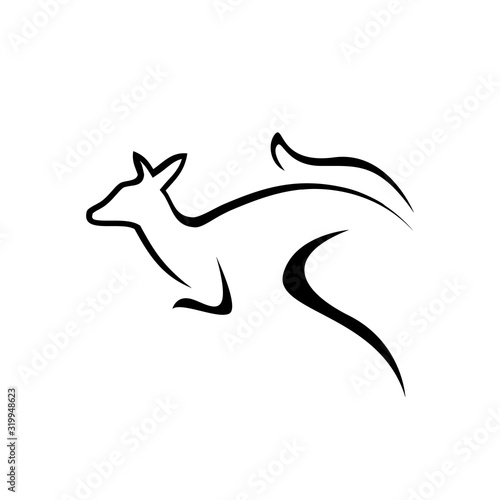 simple silhouette of wallaby or kangaroo logo design vector graphic design