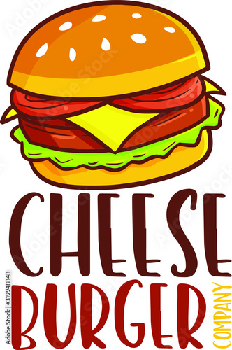 Cute and funny logo for cheese burger store or company
