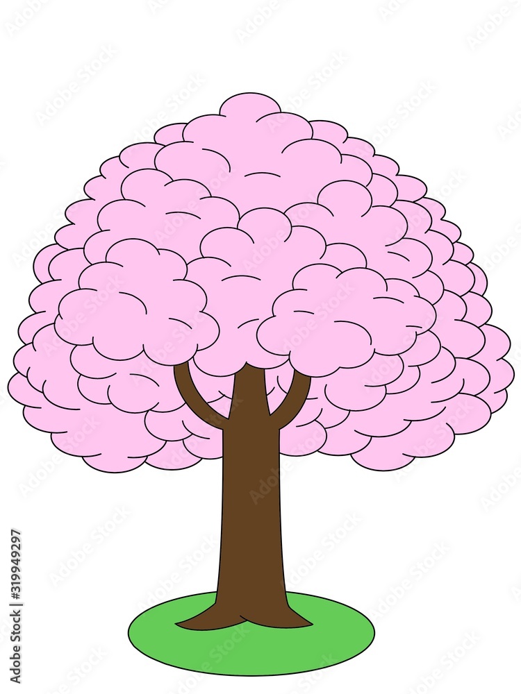 illustration is a cherry blossom tree
