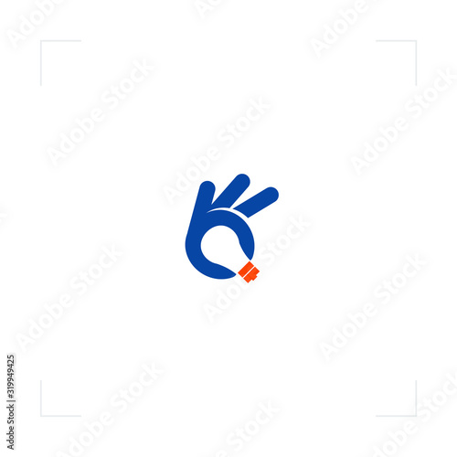 Free Download OK logo  finger gesture design light bulb - GFXLoad