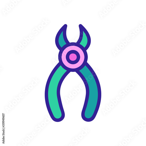 The dentist tool is an icon vector. A thin line sign. Isolated contour symbol illustration