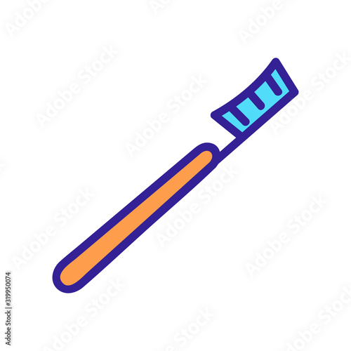 Toothbrush icon vector. A thin line sign. Isolated contour symbol illustration