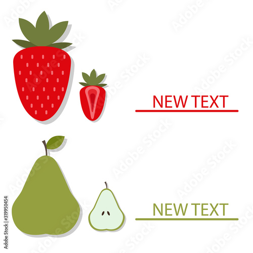 strawberry on a white background with copy space for text