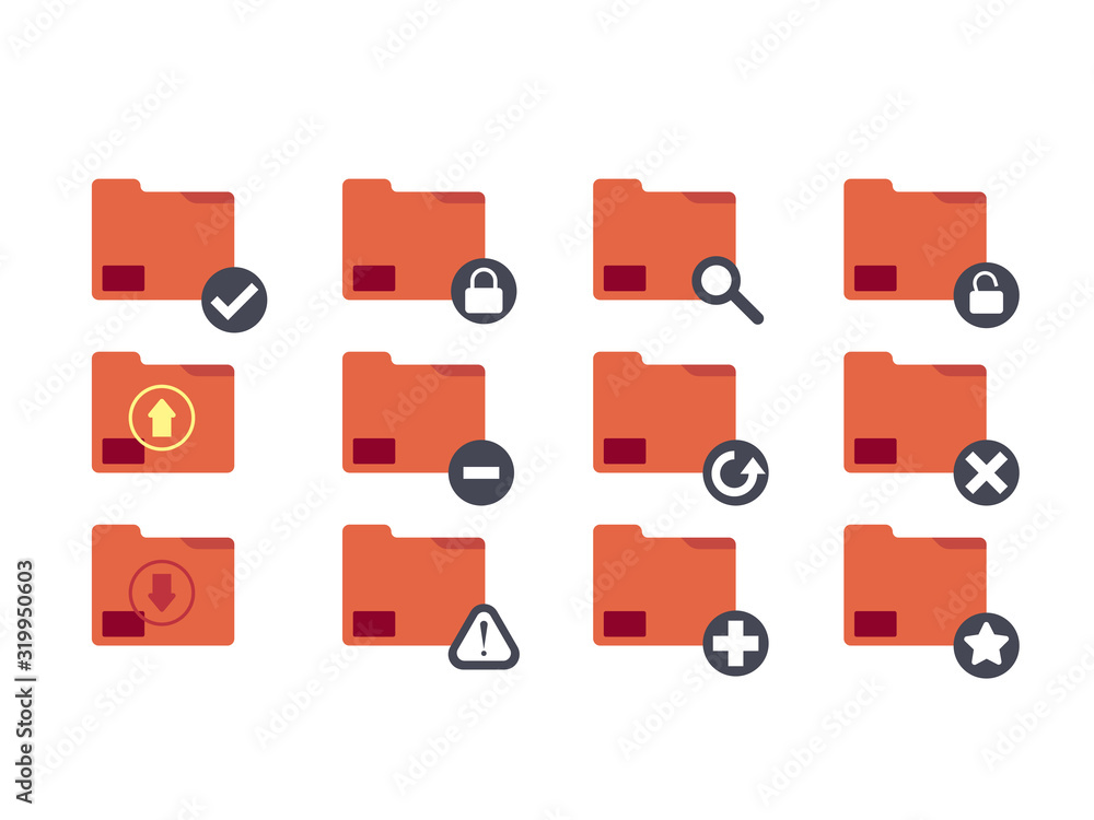 Red folder Icons on white background,vector illustration Red folder Icons on white background,vector illustration