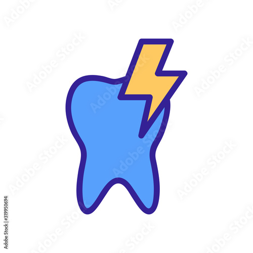 toothache icon vector. A thin line sign. Isolated contour symbol illustration