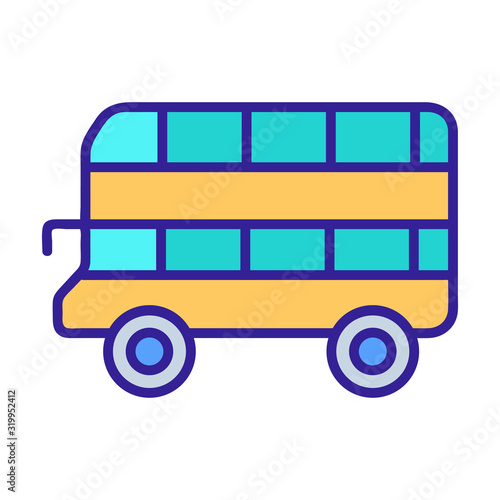 Double-decker bus icon vector. A thin line sign. Isolated contour symbol illustration