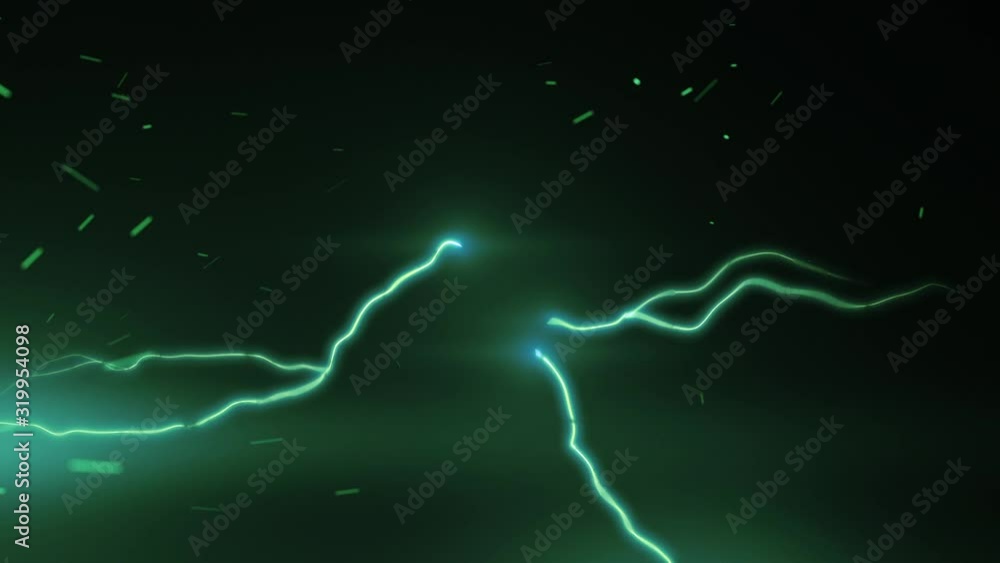 green Electric lightning spark loop effect animation green Electric lightning spark loop effect animation