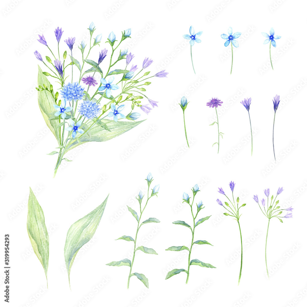 花束 花素材セット Stock Vector Adobe Stock