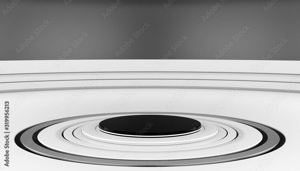 Product stand, Futuristic Background, Modern Future Interior, Spaceship. 3D Rendering Product stand, Futuristic Background, Modern Future Interior, Spaceship. 3D Rendering