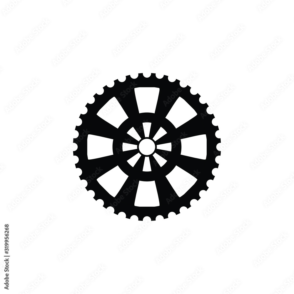 Illustration abstract gear wheel bicycle icon logo vector graphic