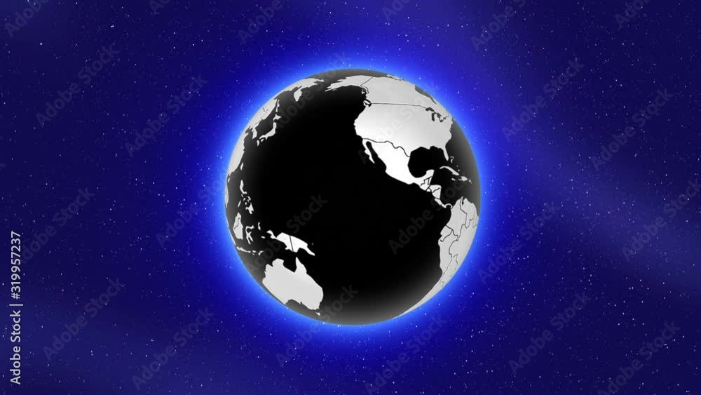 Earth high light glow loop animation Earth high light glow loop animation