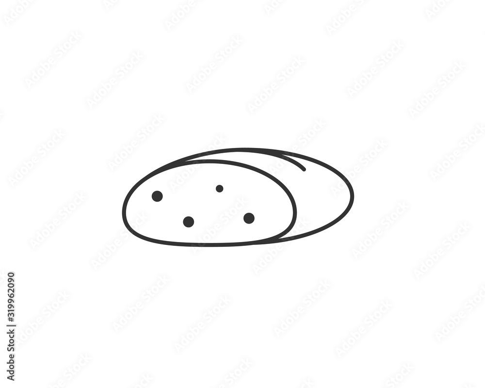 Bread. Whole grain and wheat bread vector web icon isolated on white background, EPS 10, top view Bread. Whole grain and wheat bread vector web icon isolated on white background, EPS 10, top view