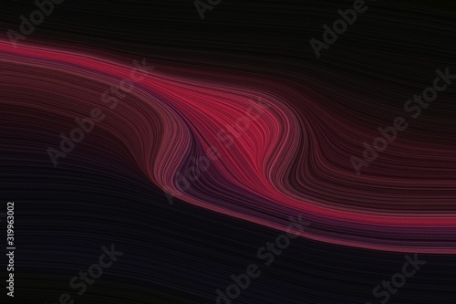 abstract artistic with smooth swirl waves background illustration with very dark pink, black and old mauve color