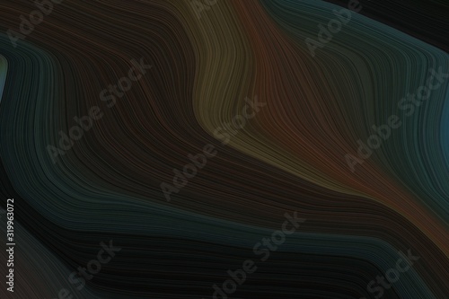 artistic wave lines with elegant curvy swirl waves background illustration with very dark green, old mauve and dark slate gray color