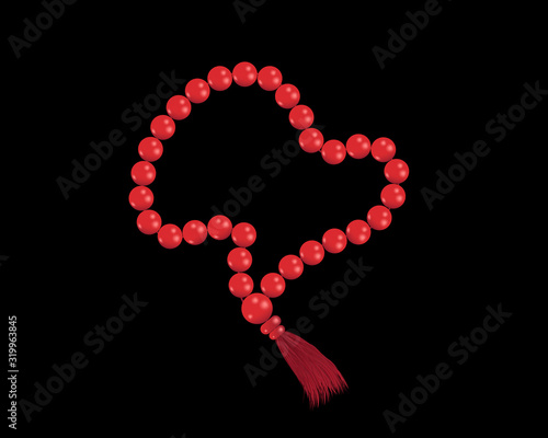 Muslim prayer beads on a white background, EPS 10, top view photo