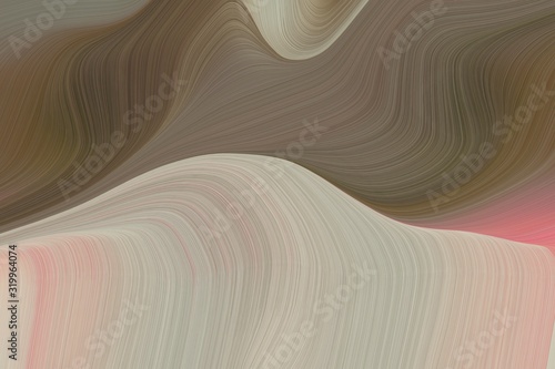 artistic wave lines and fluid colors style with modern soft swirl waves background design with dark gray, dark olive green and pastel brown color