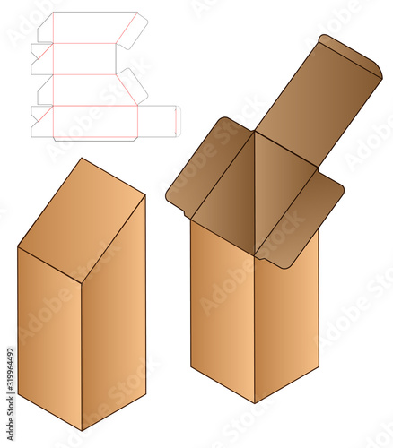 Box packaging die cut template design. 3d mock-up