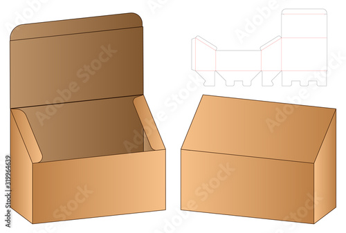 Box packaging die cut template design. 3d mock-up