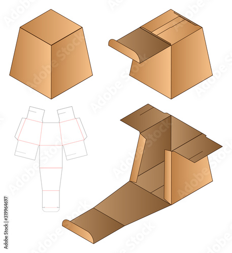 Box packaging die cut template design. 3d mock-up