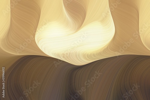 fluid artistic waves with modern waves background design with peru, old mauve and dark khaki color