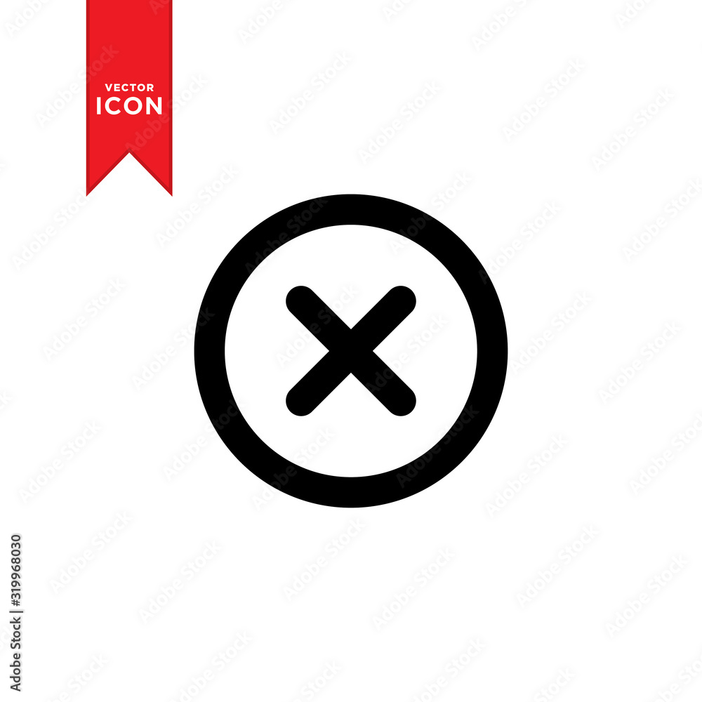 Close mark icon vector. Cancel icon symbol illustration. Simple design on white background. Close mark icon vector. Cancel icon symbol illustration. Simple design on white background.