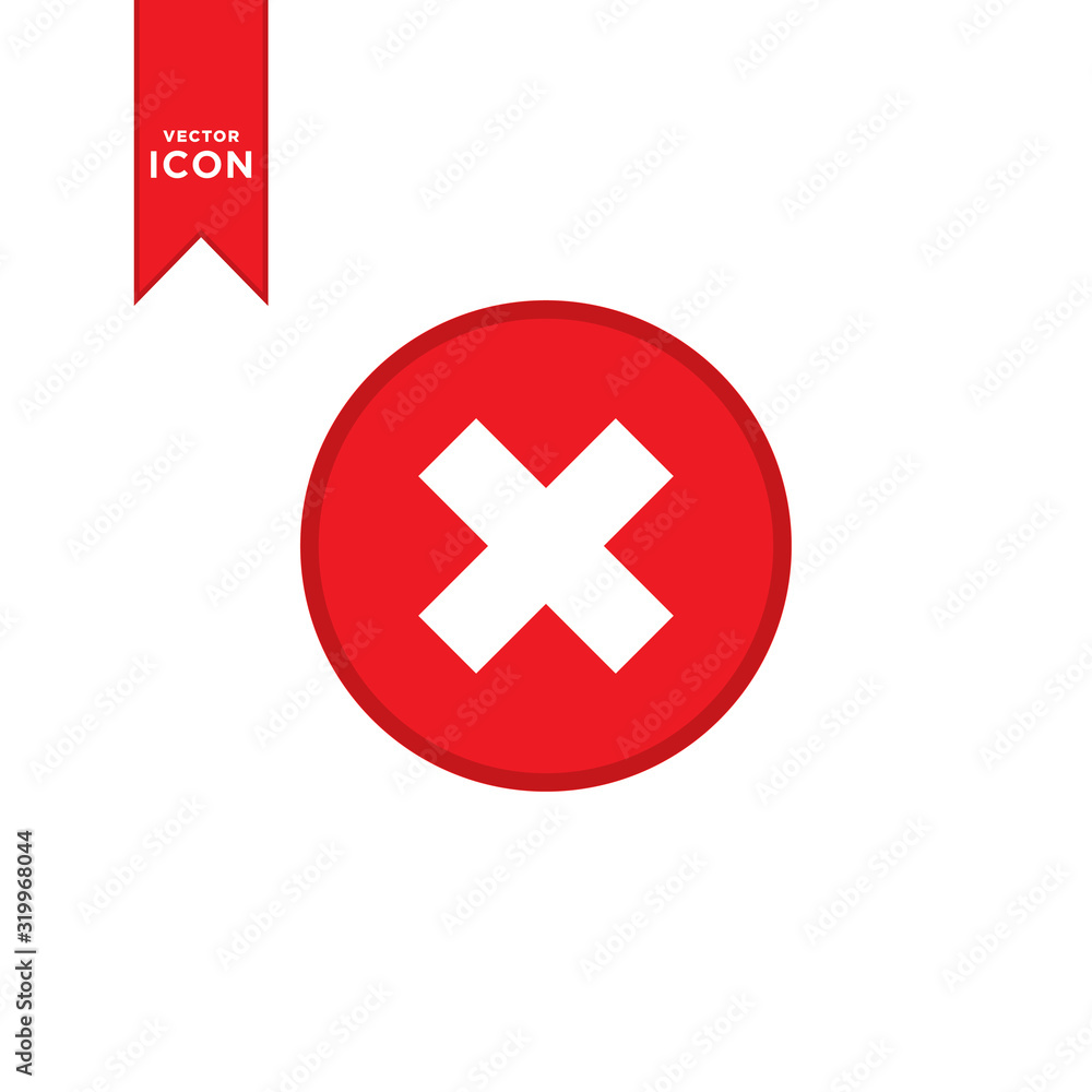 Close mark icon vector. Cancel icon symbol illustration. Simple design on white background. Close mark icon vector. Cancel icon symbol illustration. Simple design on white background.