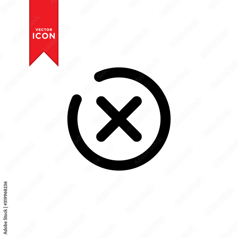 Close mark icon vector. Cancel icon symbol illustration. Simple design on white background. Close mark icon vector. Cancel icon symbol illustration. Simple design on white background.