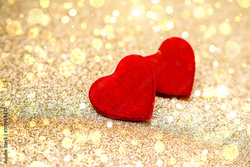 Heart symbol on a gold shiny background Heart symbol on a gold shiny background