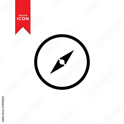 Free Download Compass icon vector. Simple design on white background. - GFXLoad