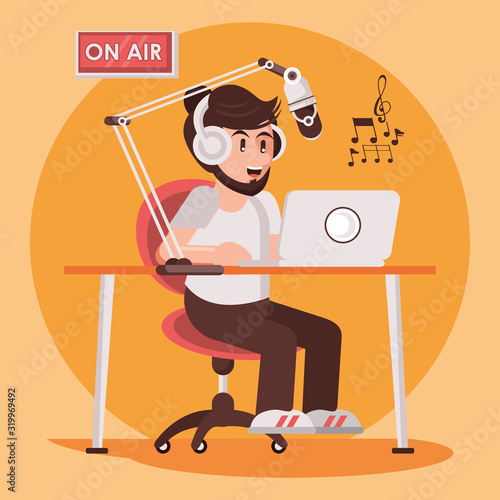 international radio day poster with male announcer