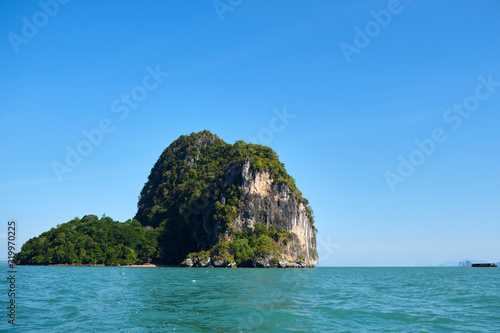 A shot of a tropical island off the coast of Thailand