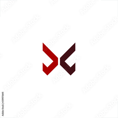 an initial of X L letter facing each other