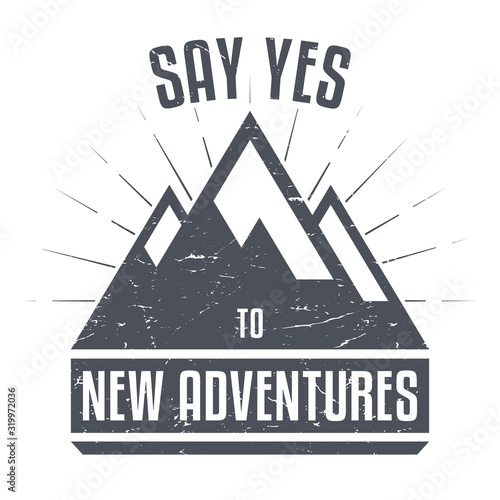 Adventure logo badge design. Wilderness exploration concept sign. Hiking sign,