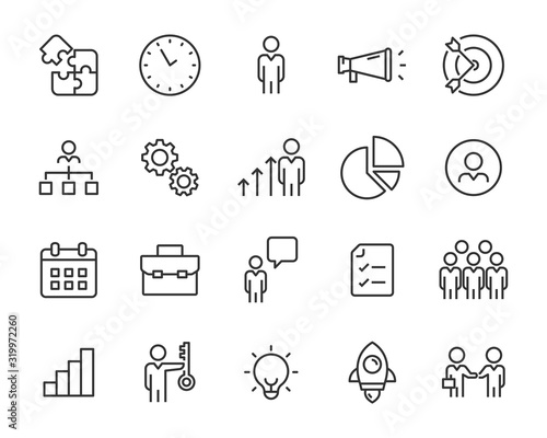 set of business icons, people, organization, manger, office