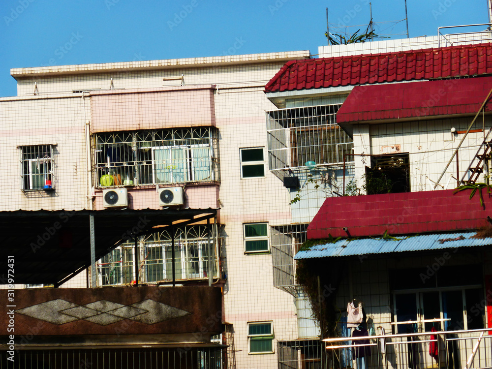 The appearance of residential buildings in guangdong, China