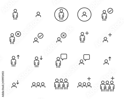 set of people icons, human, man, group, team, user