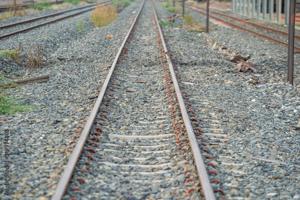 Obraz premium big train railway in station